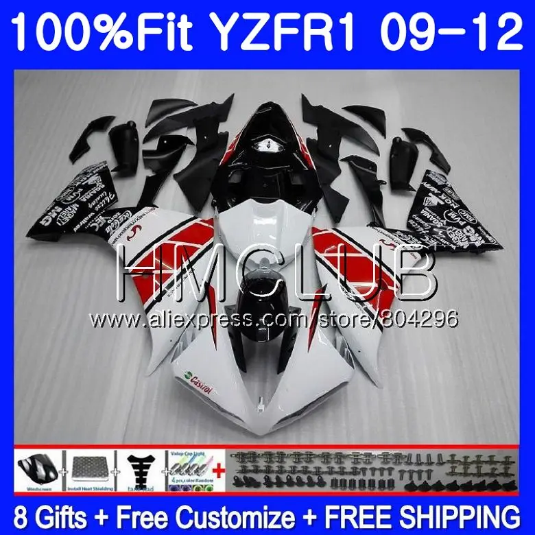 

Injection For YAMAHA YZF R 1 YZF-1000 YZFR1 09 10 11 12 111HM.3 YZF1000 YZF-R1 YZF R1 Red white New 2009 2010 2011 2012 Fairings