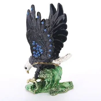 

Jewelry Trinket Box Decoration Freedom Eagle Retro Eagle Animal Figurine Handmade Souvenir Metal Crafts