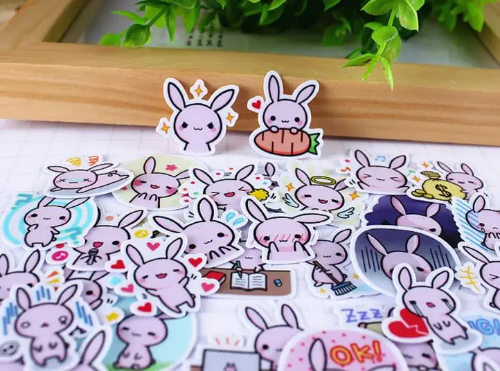 40 шт./упак. Новые Креативные kawaii самодельные животные кролик детские Скрапбукинг наклейки декоративные Сделай Сам стикерные игрушки для детей подарок