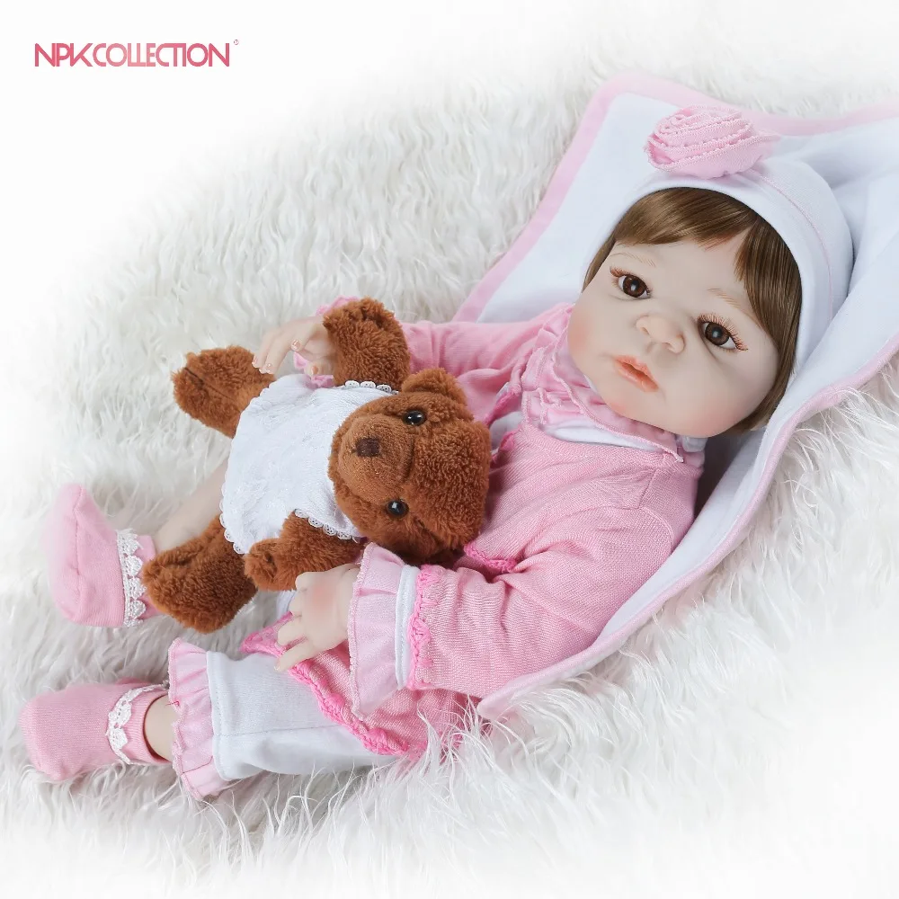 

NPKCOLLECTION 57cm lifelike reborn baby doll newborn full silicone wholesale toys for children Christmas gift and birthday gift