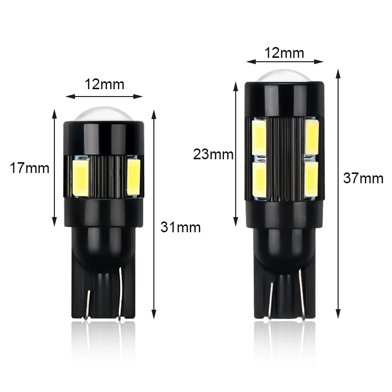 2Pcs 168 194 W5W LED Bulb 5630 6/10SMD Canbus Light Bulb No Error Light Parking Clearance Side Turn Signal Light White