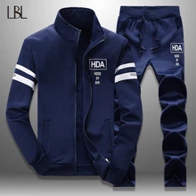Повседневная Мужская Спортивный Костюм Весна мужская Спортивная Одежда Спортивные Костюмы Пиджак Из Двух Частей Набор Человек Толстовка На Молнии Марка Одежды
