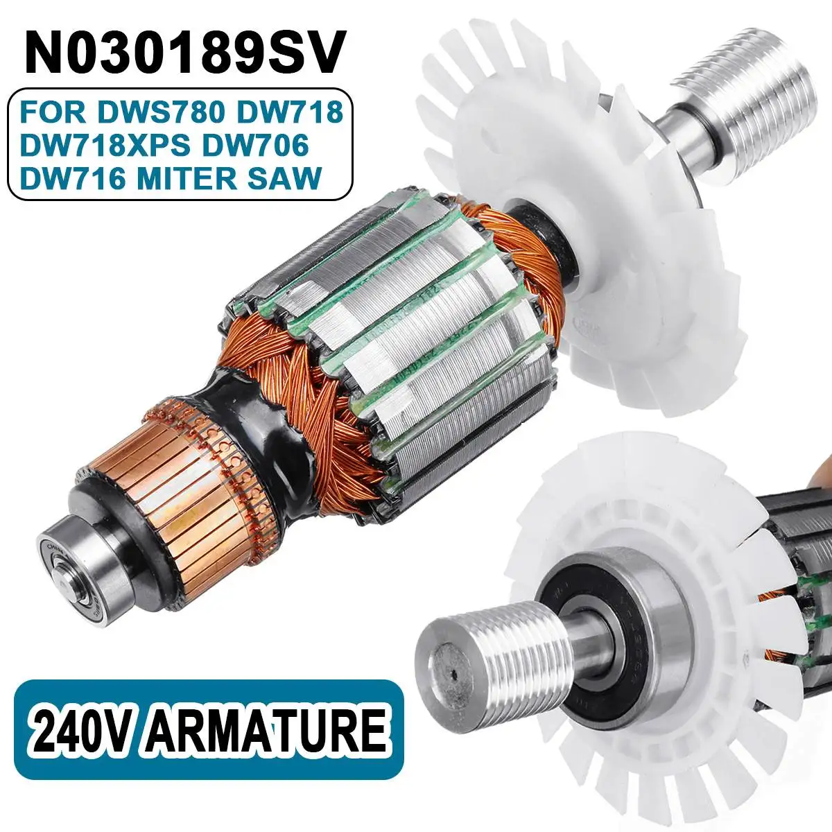 

Armature N030189SV Rotor Motor for DWS780 DW718 DW718XPS DW706 DW716