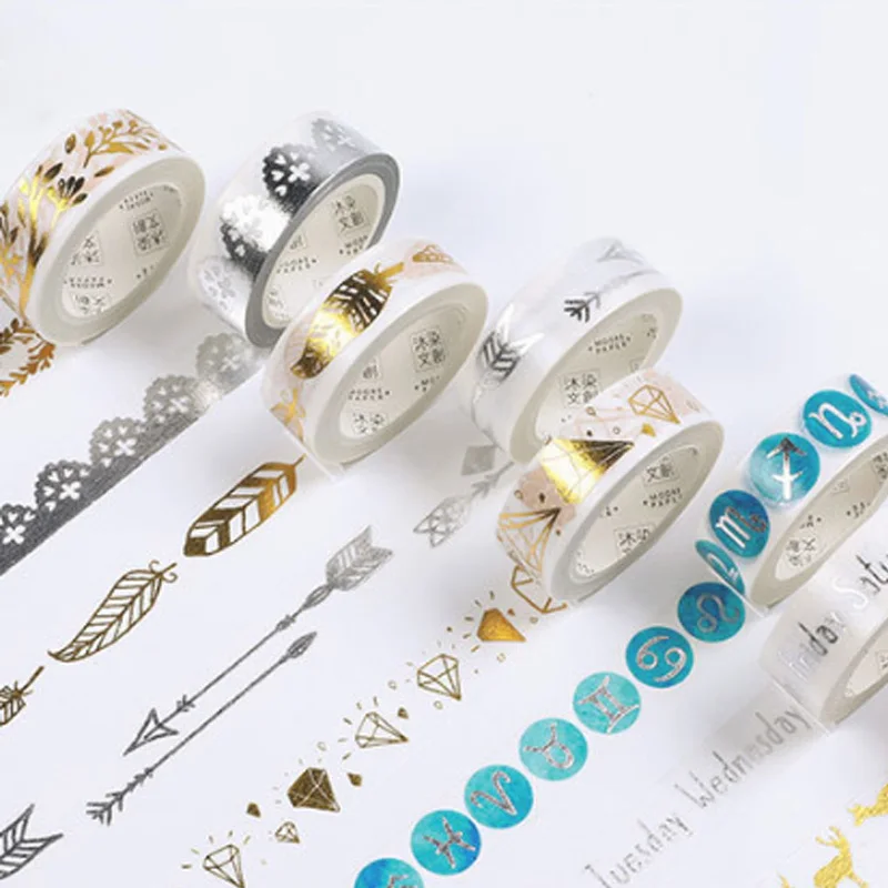 

1X Watercolor gold series Diary Decorative Washi Tape Scrapbooking DIY Sticker Adhesive tape Masking Tape Office stationery