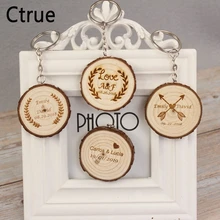 1 шт. персонализированный деревянный брелок деревенский свадебный подарок гравированный деревянный брелок для ключей на заказ сувениры для гостей