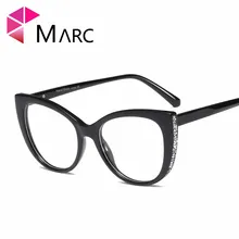 Женские оправы для очков с кошачьим глазом для женщин, брендовые дизайнерские оптические очки с бриллиантами, красные модные очки, тренд 95141