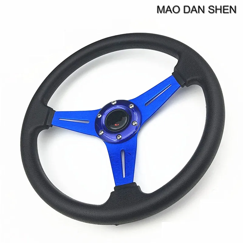 Car styling Universal Fits Racing Sport PU 350MM 14 "Alloy Steering