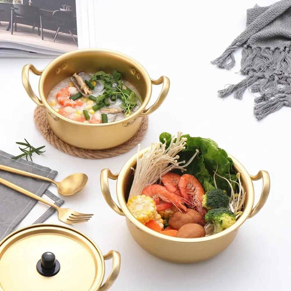 Корейская лапша быстрого приготовления горшок алюминиевый суп горшок с крышкой лапша молоко яйцо суп приготовления горшок быстрый нагрев для кухонной посуды