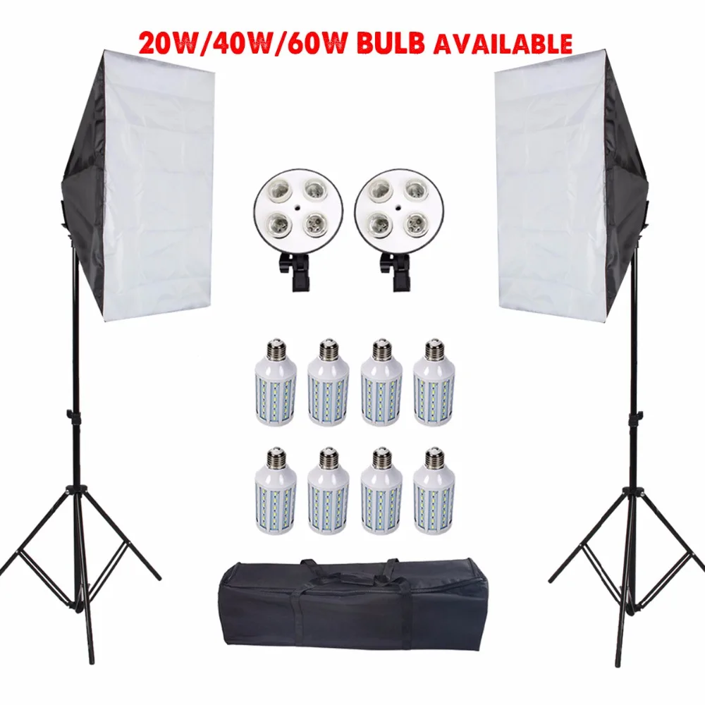  Photography LED Softbox with Tripod Stand Photo Studio Soft Box Tent lights Kit for Camera Diffuser