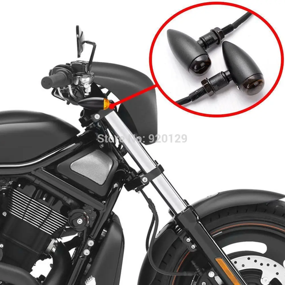 

Black Motorcycle Bullet Turn Signal Indicator Light Lamp for Harley Honda Yamaha Suzuki Kawasaki Cruiser Chopper Cafe Racer