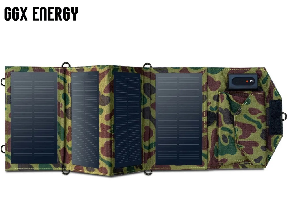 GGX ENERGY 8 Вт портативное солнечное зарядное устройство для мобильного телефона iPhone Складная моно солнечная панель + Складная солнечная USB батарея зарядное устройство - изображение