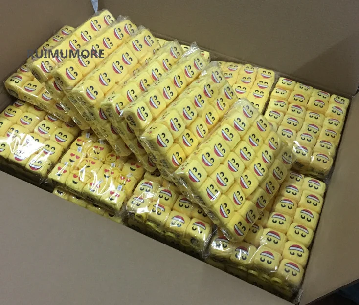 

10pcs.lot mini 4cm square emoji Plush Stuffed TOY , gift mini dice Plush DOLL , baby toys novelty dice design