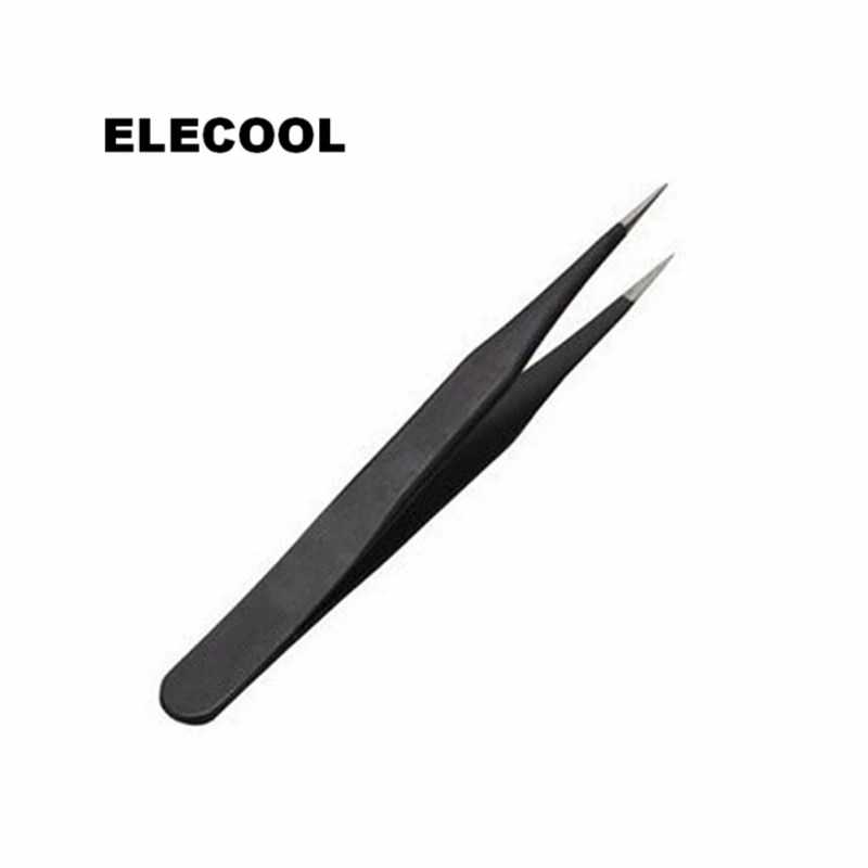 

ELECOOL Durable Black Nail Art Acrylic Gel Picking Tool Rhinestone Gem Decorations Sticker Eyelash Tweezers Nail Art Accessories