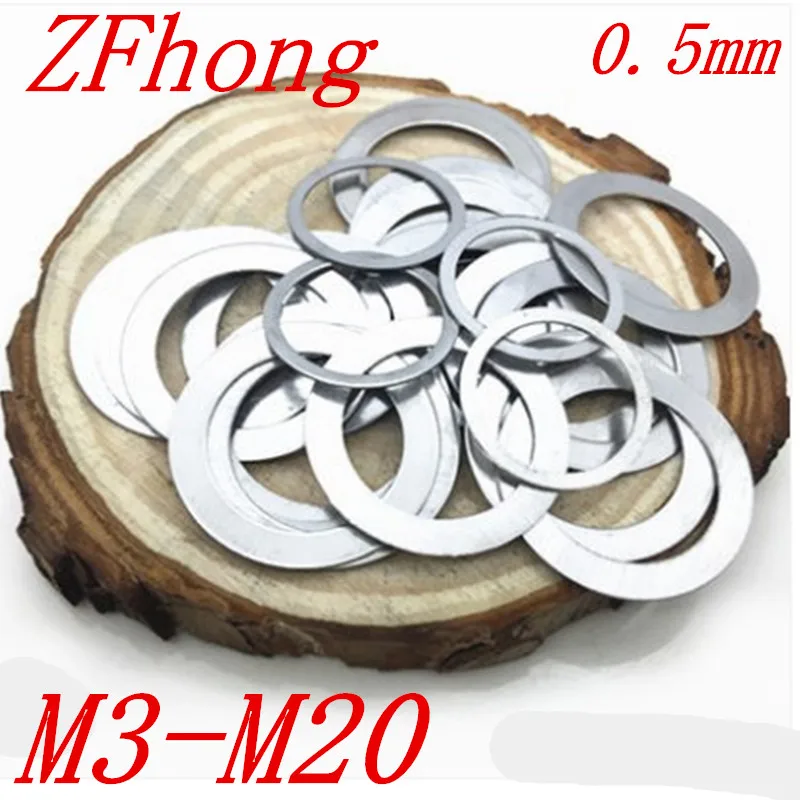 100 Pcs Thickness 0.5mm Flat Washer Ultrathin Gasket Thin Shim Washer