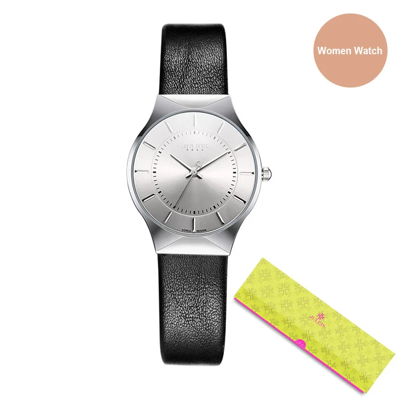 JULIUS модные повседневные роскошные часы Топ логотип бренда мужские часы Серебристый, Черный ультра тонкий сетчатый полностью стальной кварцевый водонепроницаемый JA-577 - Цвет: Black strap women