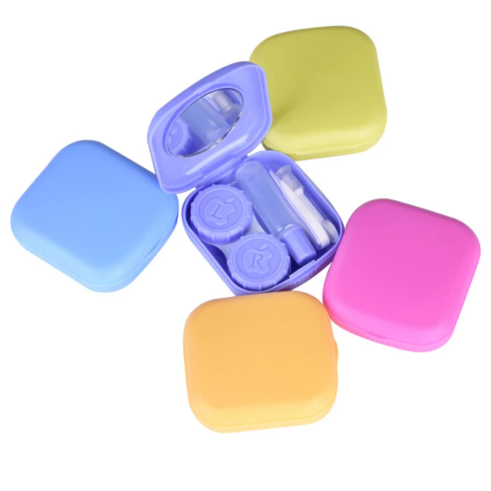 

Easy Carry 1PCS Travel Pocket Mini Glasses Mirror Contact Lenses Box Contact lens Case for Eyes Care Kit Holder Container Gift