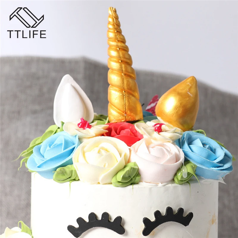 TTLIFE 3D Рог единорога уши глаз силиконовая форма для украшения торта искусственное