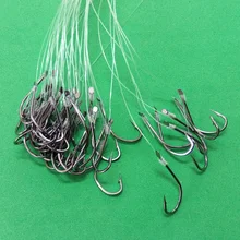 10 упаковок ручных крючков с колючей соленой водой/пресноводных рыболовных крючков с моноволокном Трассировка лески