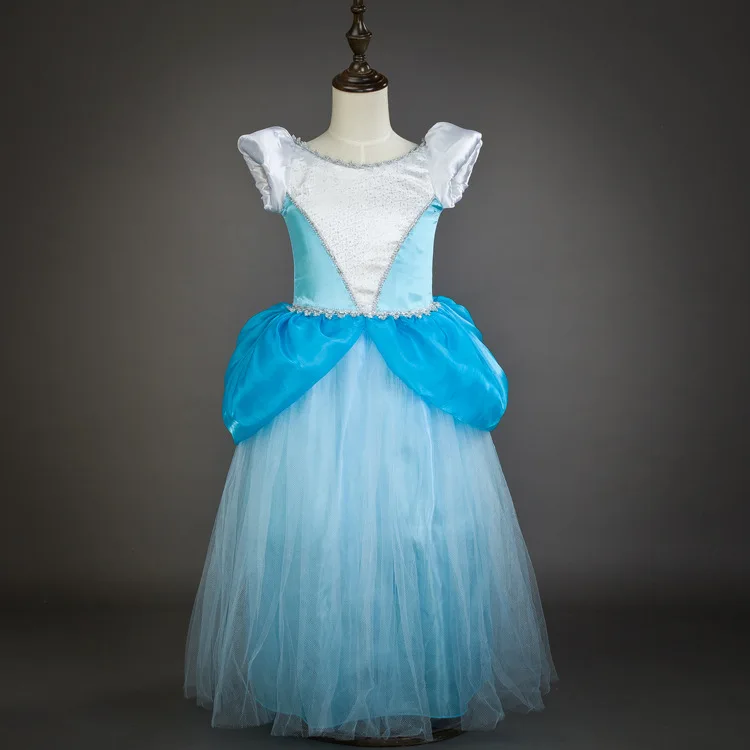 

Fashion vintage birthday of princesses cinderella costume kids party dresses