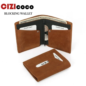 

100% Genuine Leather Men Wallet Short Bifold Men Wallet Casual Soild Men Wallets With Coin Pocket Purses Male Wallets