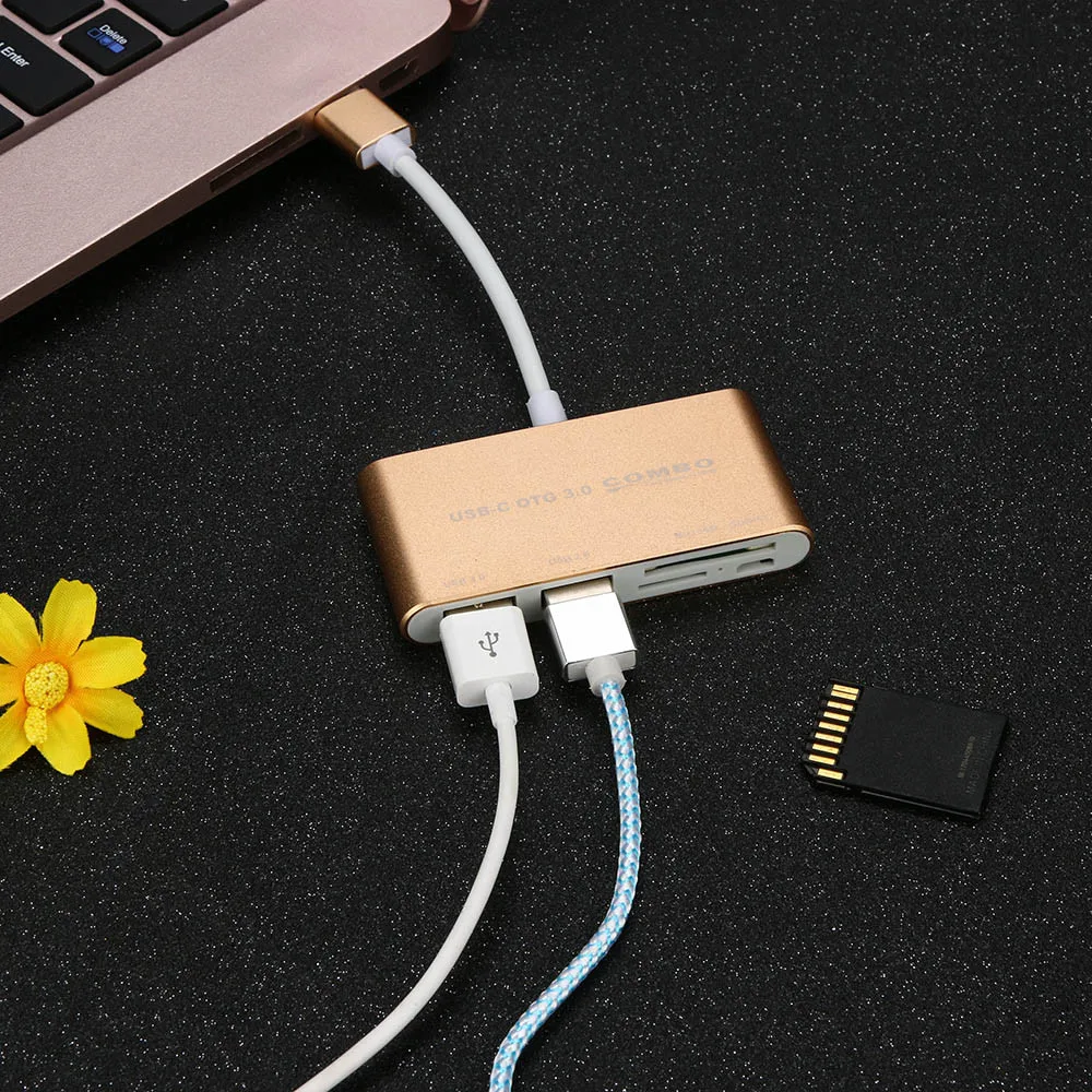 EPULA Многофункциональный USB 3,0 Micro USB OTG считыватель комбинированных карт ступица из алюминиевого сплава usb-концентраторы для телефона ПК