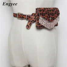 Engyee деньги ремень сумки Для женщин Модные леопардовые путешествия талии мешок сумки портмоне и кошельки кисточкой поясная Малый из искусственной кожи сумка-кошелек на пояс