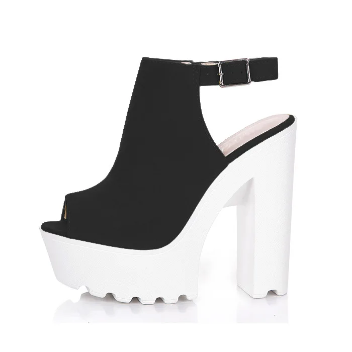 2018 Fashion Summer Womens Shoes Blue Black Almond Red Yellow Suede Chunky Heel Heels Peep Toe Sandals Casual High Quality11