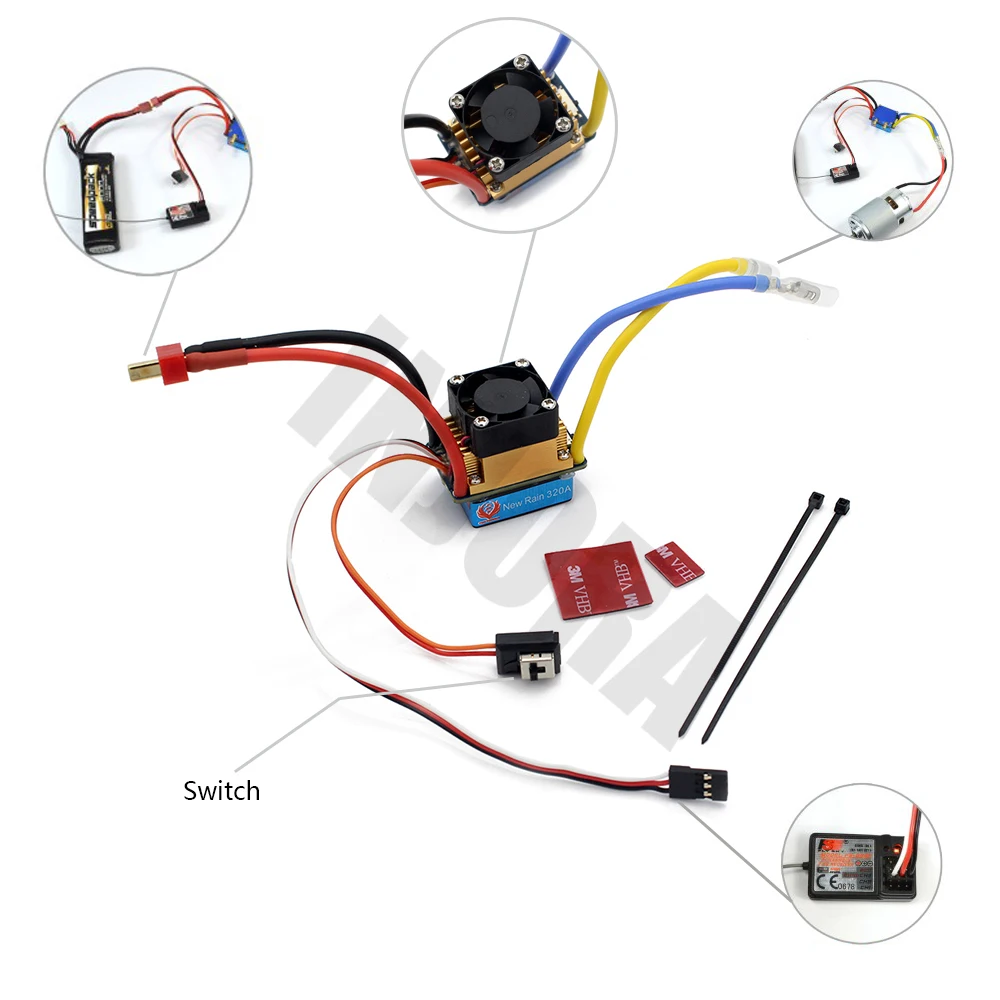 RC автомобиль 320A водонепроницаемый матовый ESC Регулятор скорости с 5 В/2A BEC для 1/10 RC Гусеничный SCX10 D90 Traxxas Tamiya HSP