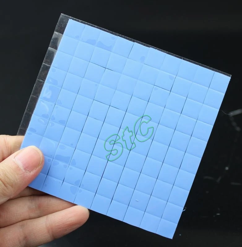 100 PCS LOT Blue GPU CPU 10x10x1mm Compound Conductive Silicone