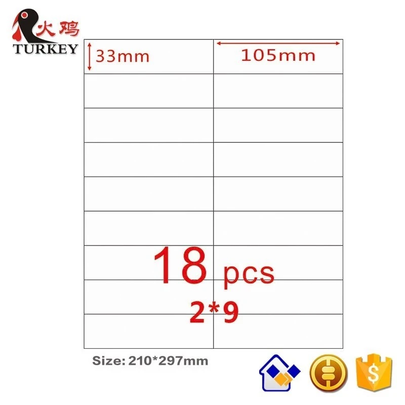 GL-23 A4 Self Adhesive Label 18-up ( 50 sheets 900 labels) address mail print labels for inkjet/laser printer