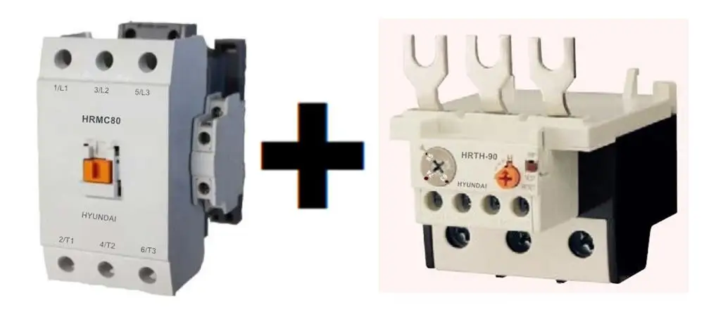 HiTH-90H(Диапазон тока 60~ 80A)+ HiMC80(катушка переменного тока), старый, стоп ; HRTH-90(63~ 85A)+ HRMC80(катушка переменного тока),, сейчас, HYUNDAI, hiTH90 - Габаритные размеры: Coil voltage AC220V