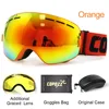 COPOZZ gafas de esquí con el caso y lente amarillo UV400 Anti-niebla esférico esquí gafas de esquí hombres mujeres gafas de nieve + lente + caja ► Foto 2/6