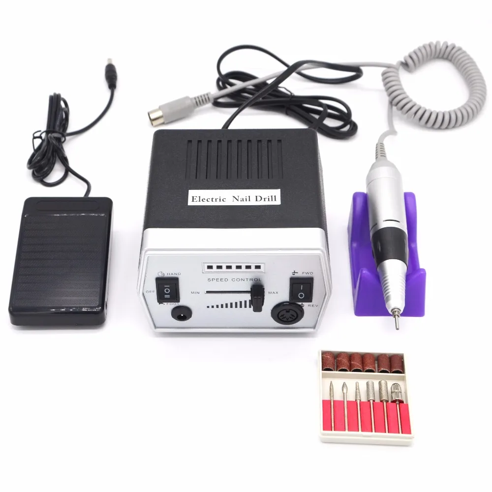 

Professional black electric Nail Drill manicure pedicure Drill pen Nail file 6 bits of Accerssory Nail Drill tools