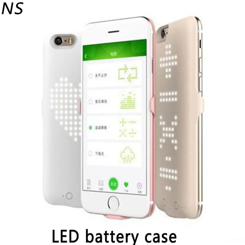 NS Travel Battery Charger Case For iphone 6/7/8 2000-4000mAh smart DIY LED Show external battery for iphone 6/7/8 plus Cover NS Travel Battery Charger Case For iphone 6/7/8 2000-4000mAh smart DIY LED Show external battery for iphone 6/7/8 plus Cover
