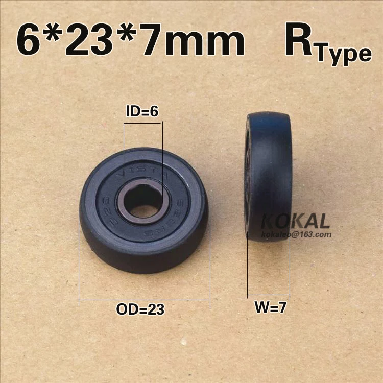 [R0623-7B] низкий уровень шума Высокое качество 626zz шариковый подшипник покрытый нейлоновым черным роликовым колесом 6*23*7