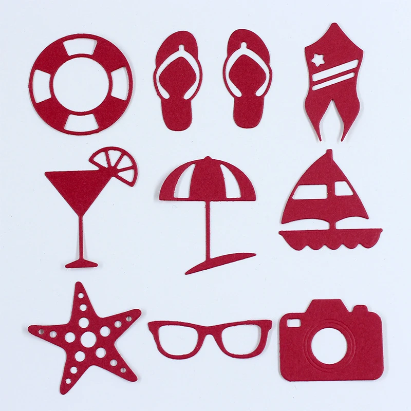 

9PCS/Set Summer Beach Series Metal Cutting Dies Stencils DIY Scrapbooking Embossing Die Cuts Photo Album Card Making Decorative