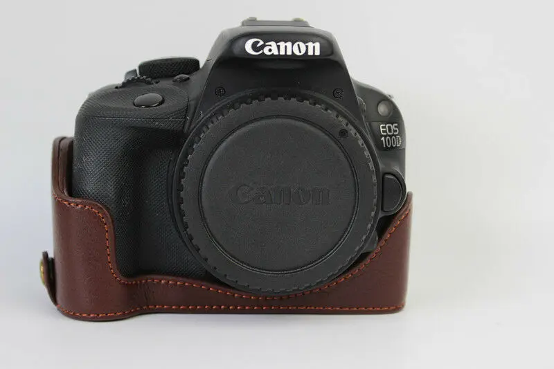 Половина pu кожаный чехол сумка ручка Крышка Buttom для Canon EOS 100D