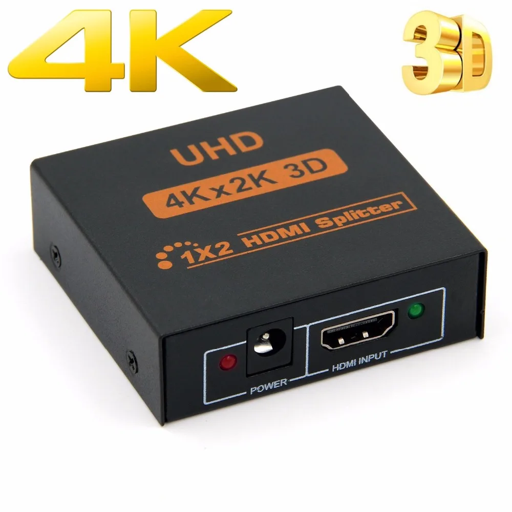 UHD 3D 4K*2K Full HD 1080p 1X2 1X4 HDMI Splitter 2 Ports Hub Repeater