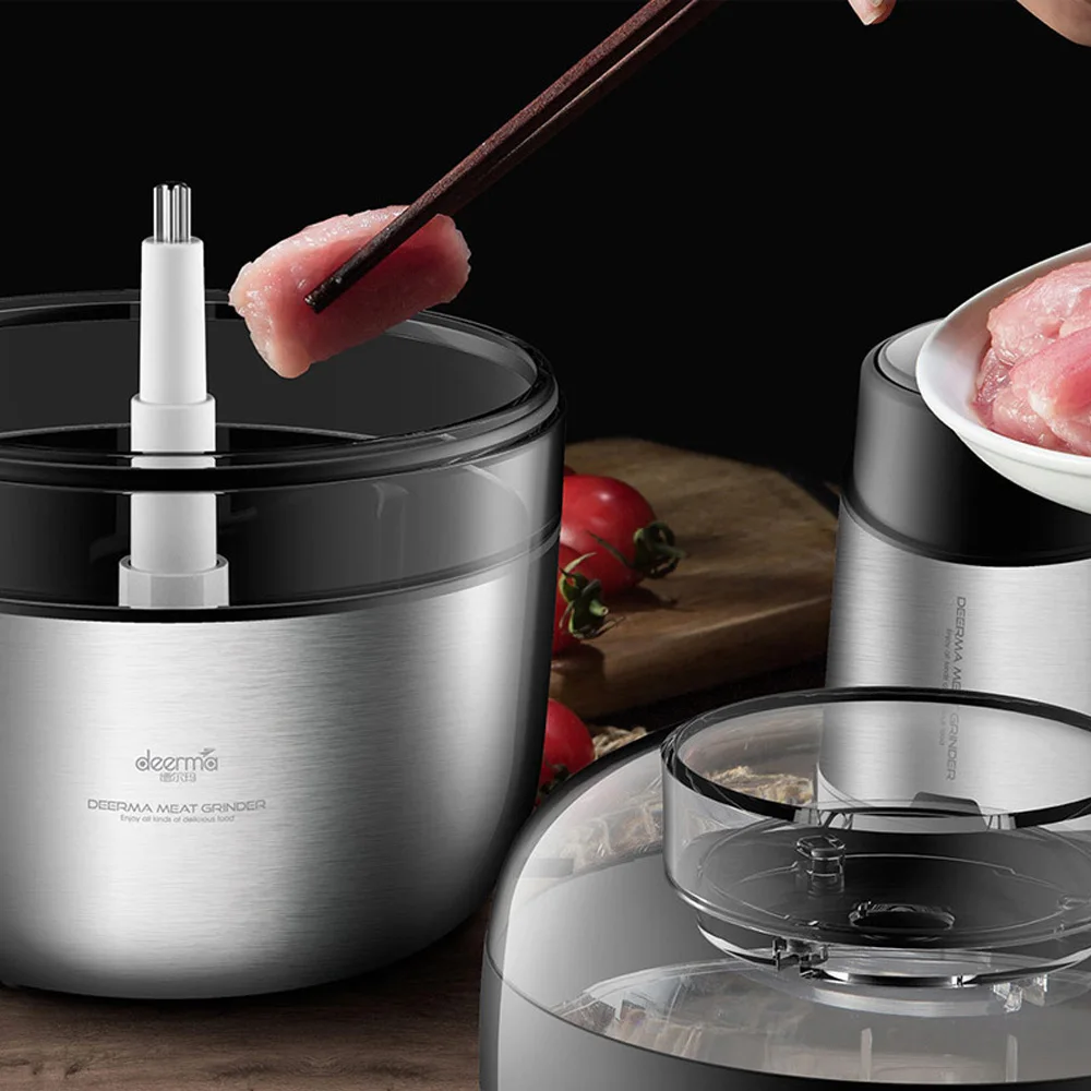  Xiaomi Deerma Stainless Steel Electric Meat Grinder Vegetable Fruit 1.8L Triple Shockproof Low Nois