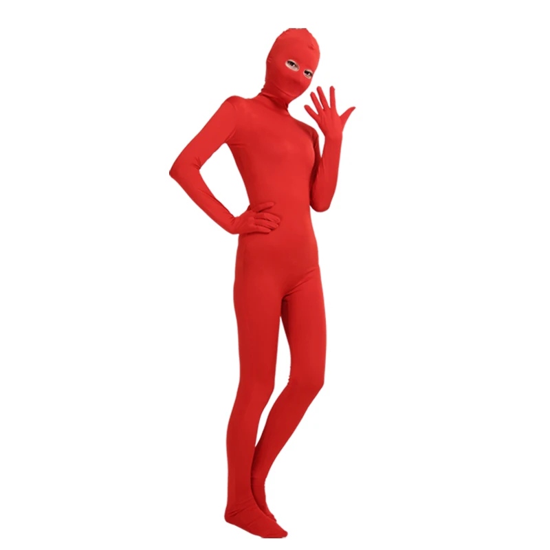 Ensnovo Black Zentai Bodysuit Nylon Spandex Suit Eyes Open Skin Tights For Women Cosplay Costume Halloween Party -Zentai shop online