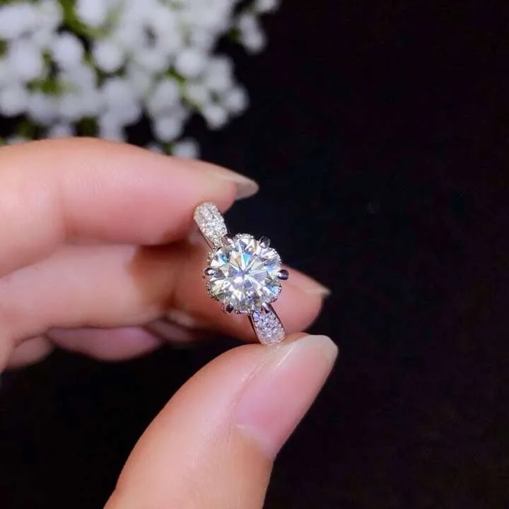 Moissanite, 925 серебряный модный дизайн, сильный огненный цвет, бриллиант, высокая твердость 1.5ct