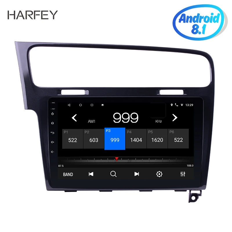 

Harfey 10.1" HD 1024*600 Touch Screen Android 8.1 GPS Radio for 2013-2015 VW Volkswagen Golf 7 Car Multimedia Player with Music