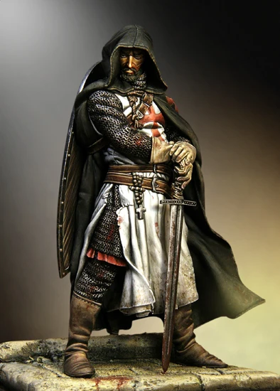 Details about   1/24 Resin Figure Model Kit Warrior Knight Templar Swordsman Unassambl Unpainted 