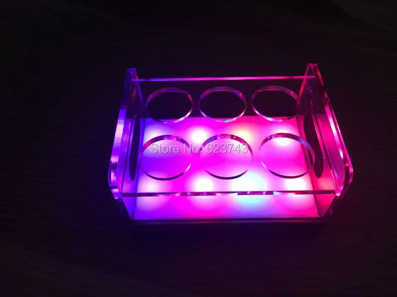 Free Ship 6/12-Bottle Shot Glass Bullet Cup Holder colorful LED rechargeable light up Wine cups rack portable bars ice buckets
