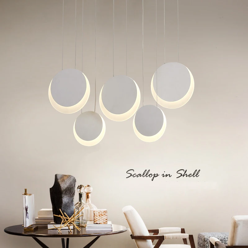 

Led ceiling lamp Hanging light For Dining Room Kitchen White Color Circular Dimmable Led Pendant Chandelier Fixture FreeShipping