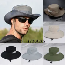 Унисекс Мужская женская панама уличные, для охоты и рыбалки Кемпинг рабака солнца Кепка ажурная Лоскутная летняя