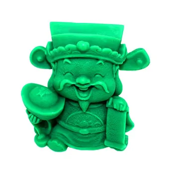 

Silicone mold God of Wealth design Decorative resin clay mould fondant cake molds Deco candle moulds aroma stone silica gel mold