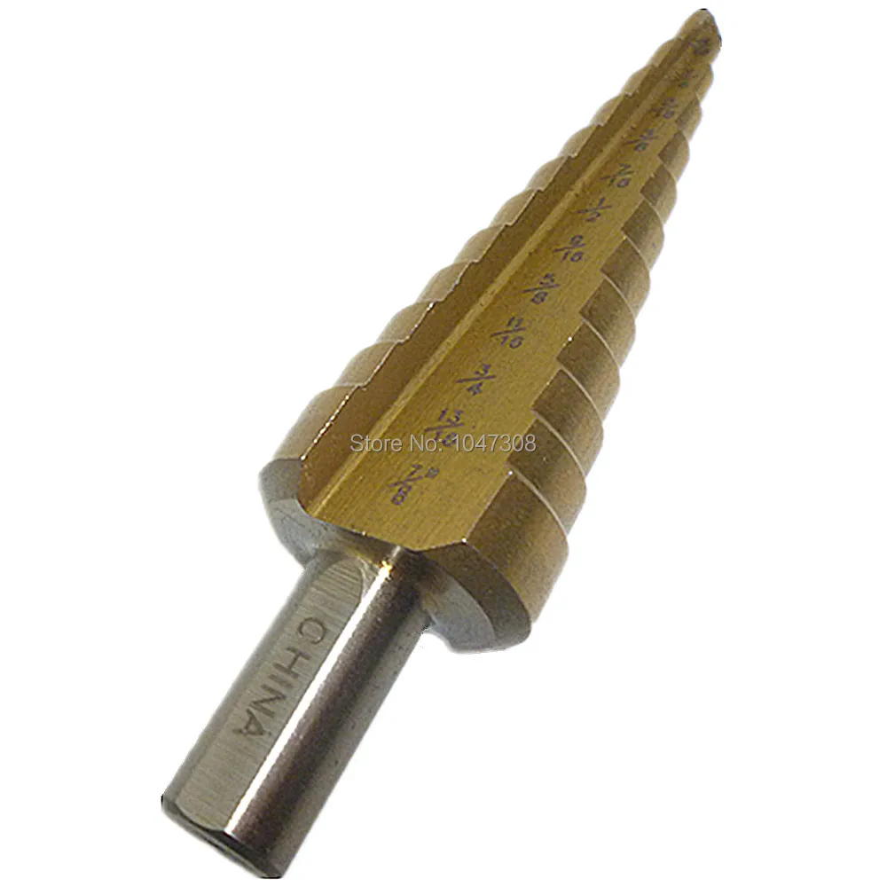 Hss Titanium Core Step Drill Bit 12 Hole Sizes 3/16" 7/8" Reamer