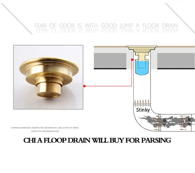 10 см латунь круглый Слив для пола крышка сливное отверстие для душа решетчатый пол слив золото