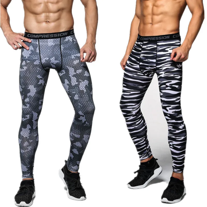 

New Camouflage Compression Pants Men Fitness Tights Mens Joggers Bodybuilding Leggings High Elasticity Skinny Leggings